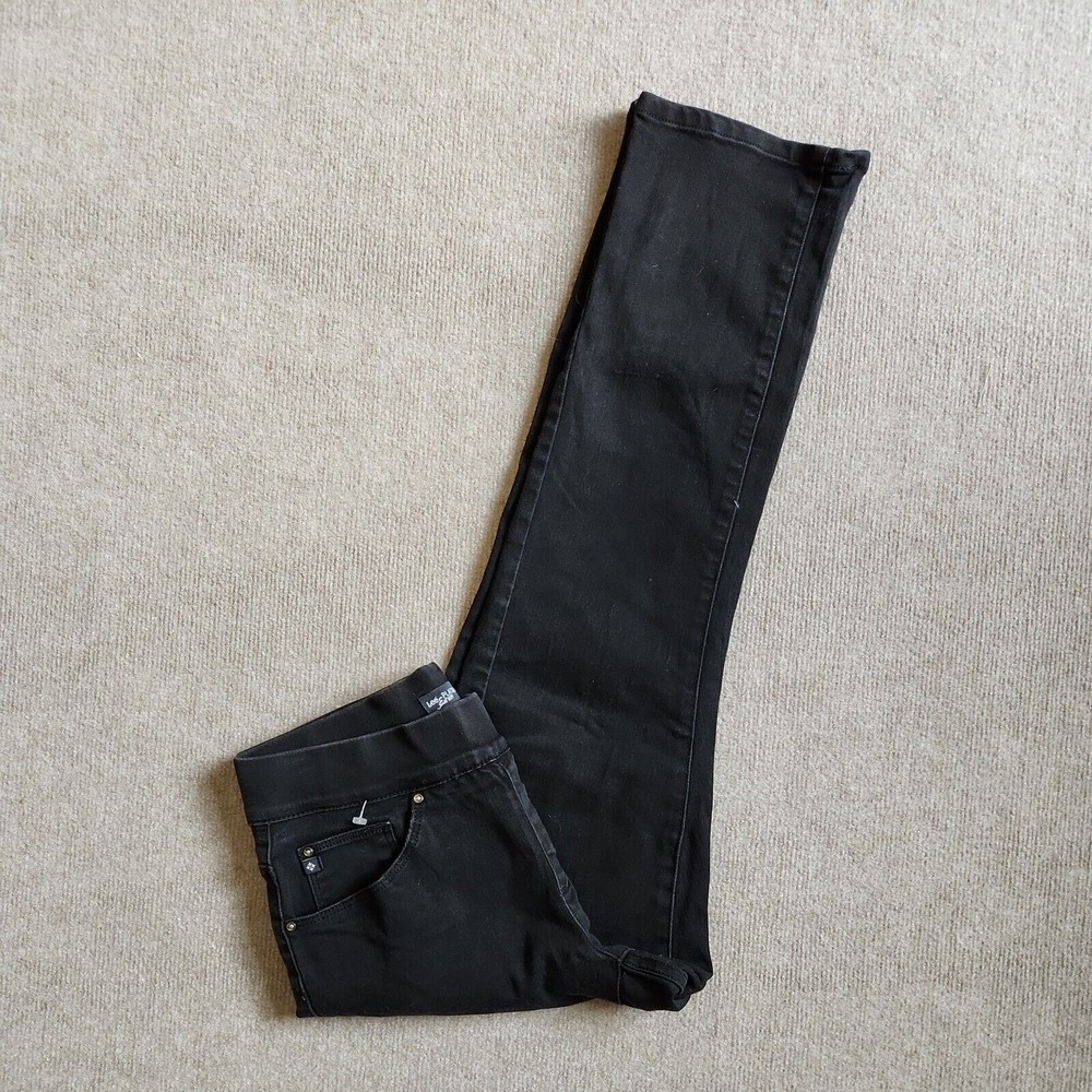 Lee Platinum Natural Fit Straight Leg Pull On Pants Womens Size 6 Short Black